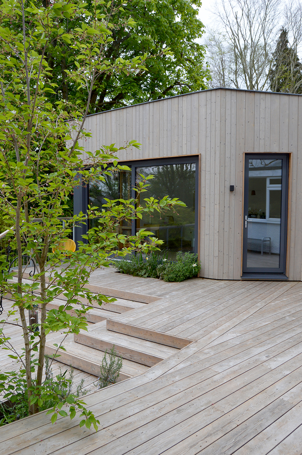 bristol hillside garden design cantilevered deck