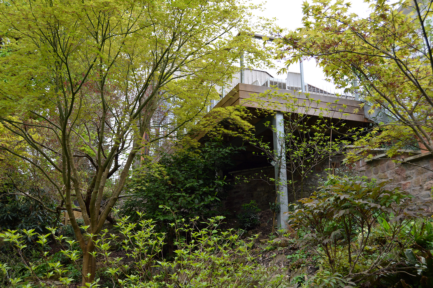 bristol hillside garden design cantilevered deck