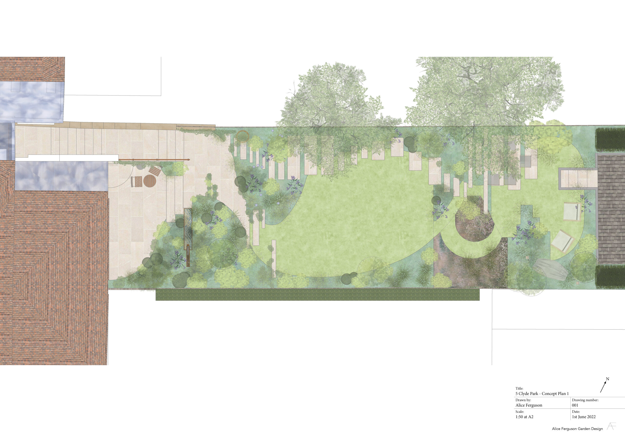 Family Rill Garden Design Concept Plan