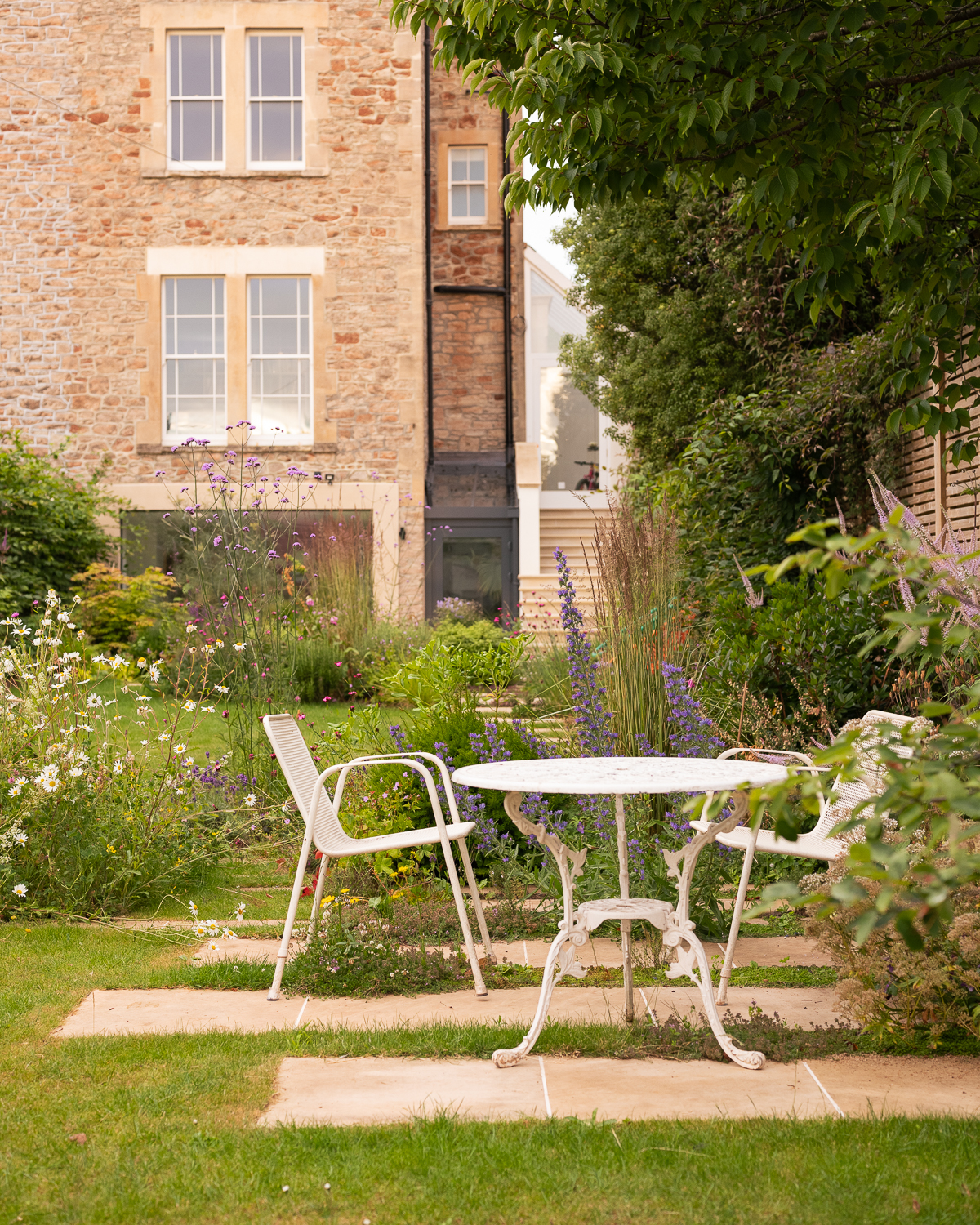 dining area on stepping stones