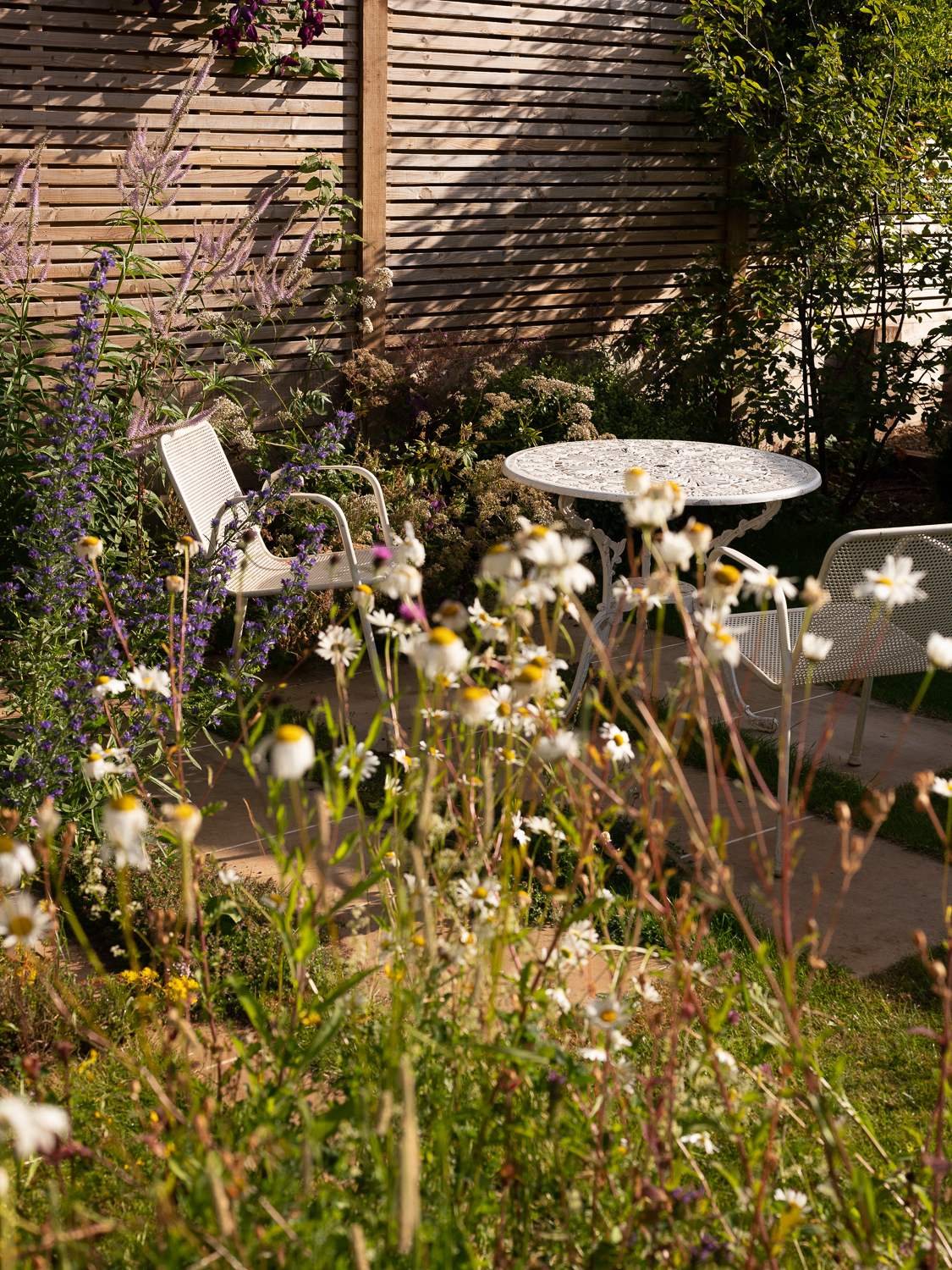 Seating nestled amongst planting