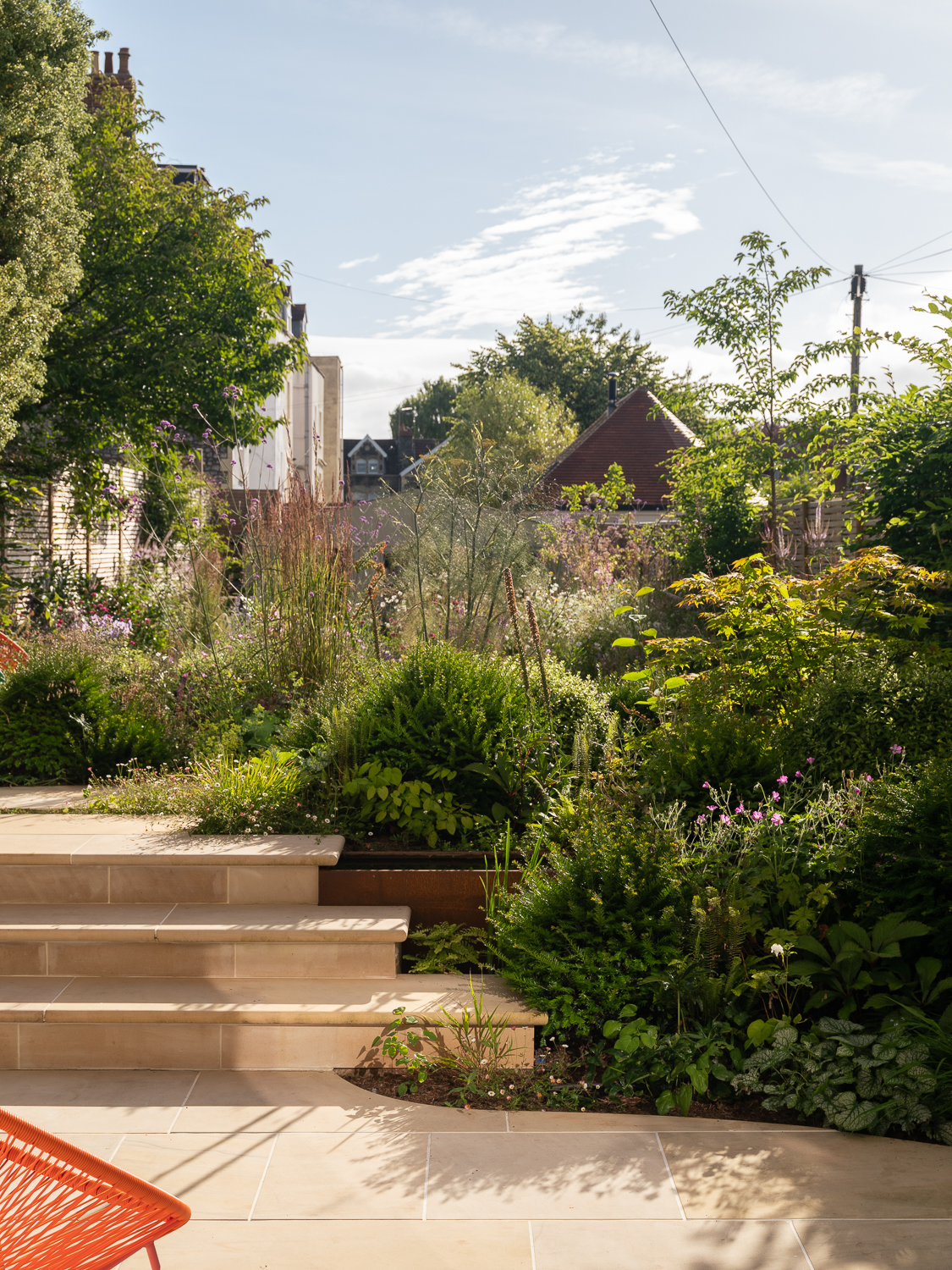 corten rill garden