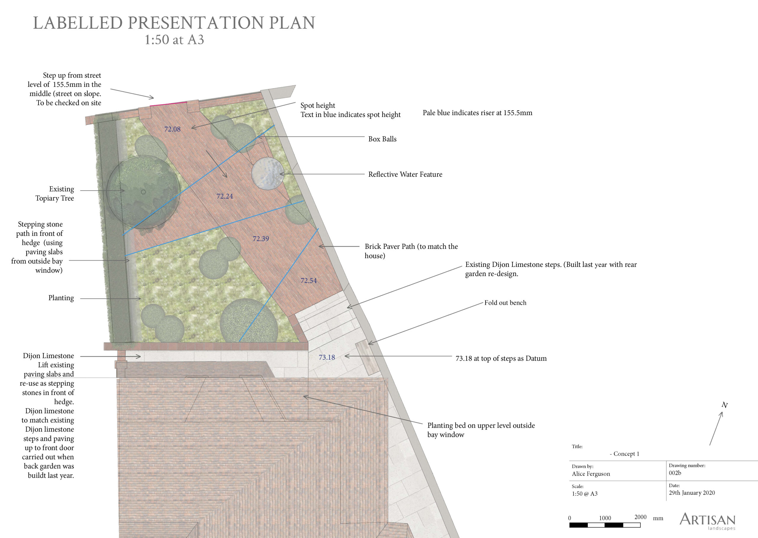 labelled concept garden design plan small front garden